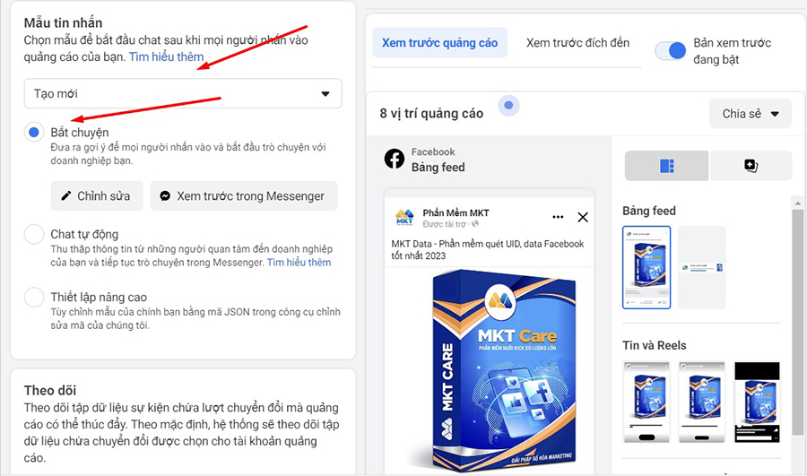 Nhấp vào Chỉnh sửa để sửa mẫu tin nhắn